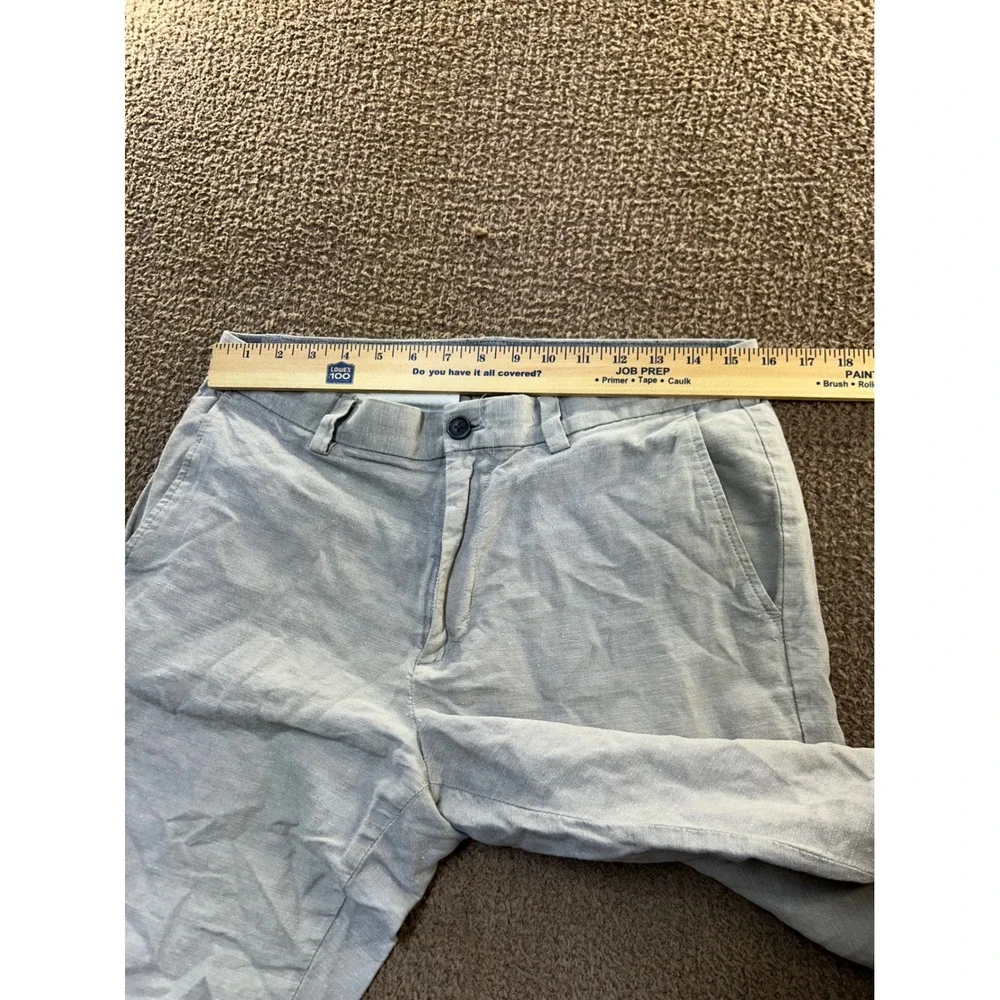 Banana Republic Aiden Chino Mens 31x30 Light Blue Linen Cotton Blend Pants